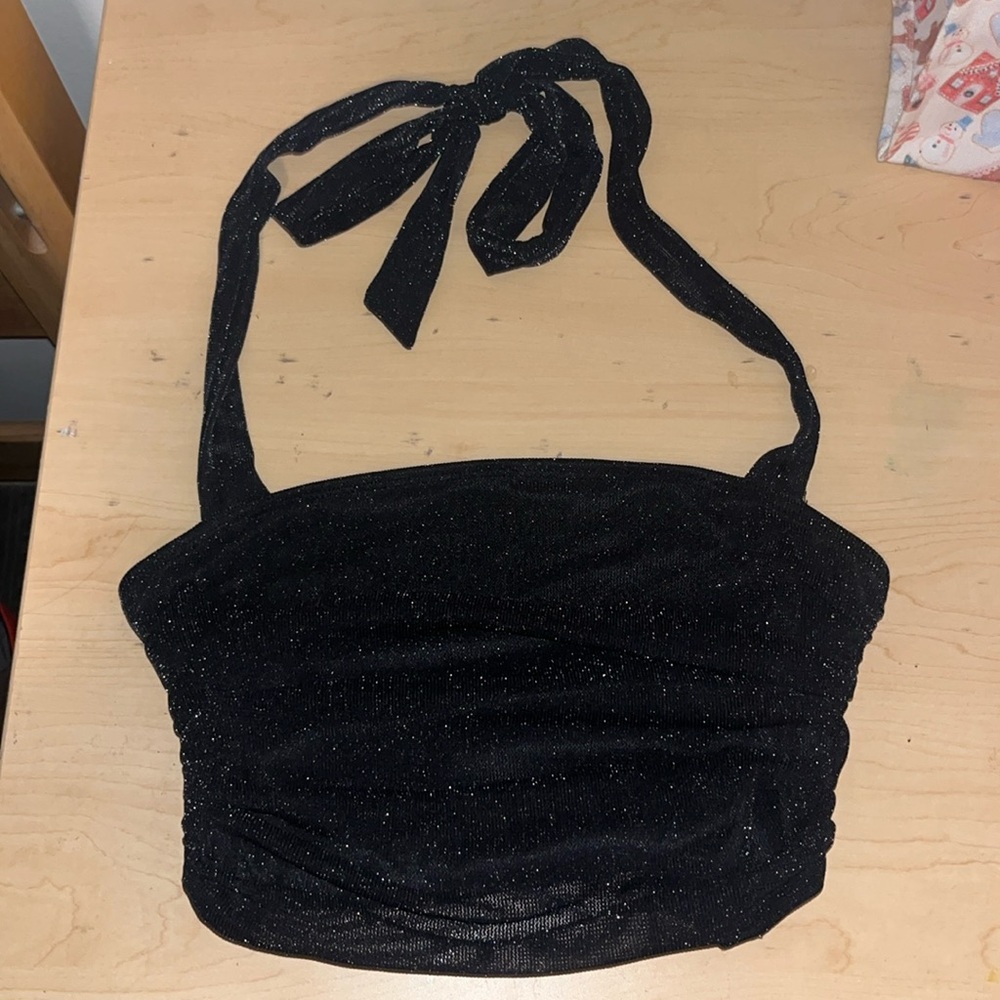 Size small sparkly black tube/halter top